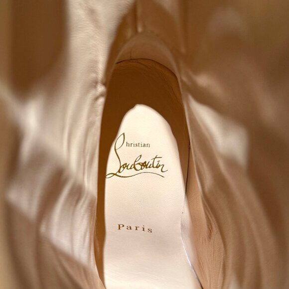 Christian Louboutin Astrilarge 100 Booty Black Leather Heeled Boots - Picture 10 of 11